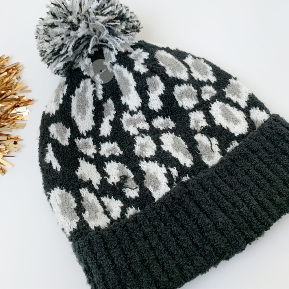 Sybil Leopard Pom Beanie - Picture 4 of 7